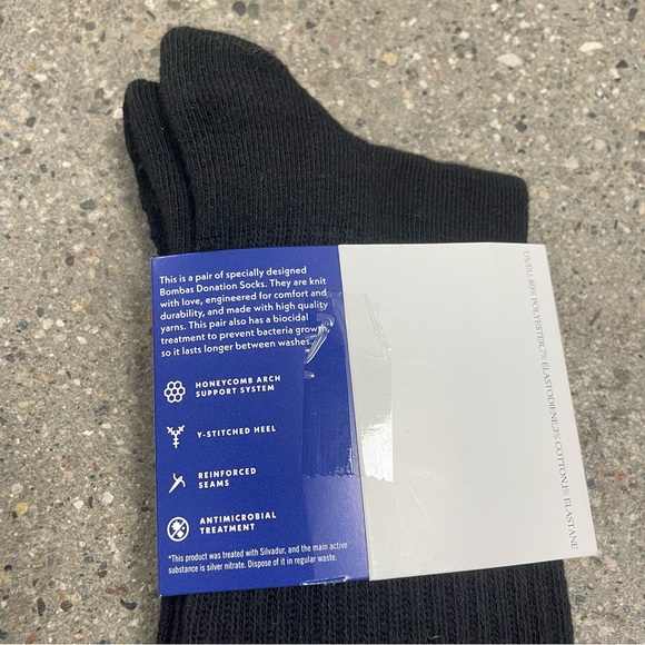 NWT Bombas Black Socks unisex size large 1 pair - Picture 7 of 8